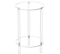 Générique Acrylic Table, Round Side Table, Clear End Desk, Transparent Acrylic Top, Metal Base Support, Ideal for Living Room Bedroom Modern Decor, 11.81x11.81x19.69 inches Clear, 1 Piece