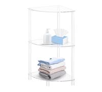 Générique Acrylic Triangle Corner Table - 3-Tier Corner Side Table | Clear Triangle End Ţable Çorner Side Ťable Small Ćorner Ŧable for Living Room, Bedroom, Bathroom