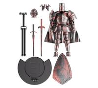 Générique Action Figure Model, Multi Jointed Medieval Knight Full Body Model, 5.51x5.2 inches Flexible Statue Movable Figurine with 360° Rotating Head for Dining Table, Desk and Shelf