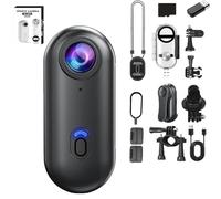 Générique Action Snap Camera, 4k Thumb Action Cameras, Go Snap Body Cam, Wearable Actions Camera with 360° RotationSpring Clip, Mount Anywhere, for POV, Cycling, Dive (Black 4K 64G)