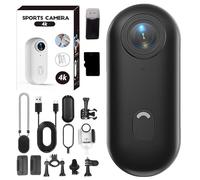 Générique ActionSnap-4K Thumb Action Camera, Go Snap Body Cam, 360° Rotation Portable Wearable Mini Action Cam, for POV Bike Cycling, Pet, Vlogging (Black 4K,128G Standard)