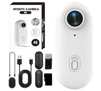 Générique ActionSnap-4K Thumb Action Camera, Go Snap Body Cam, 360° Rotation Portable Wearable Mini Action Cam, for POV Bike Cycling, Pet, Vlogging (White 4K,128G Simple)