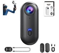 Générique ActionSnap-4K Thumb Action Camera,Mini Body Camera Action Cam with Audio&Video,Go Snap Cameras with 4k/1080p,170° Wide Angle,Mount Anywhere for Work Travel Pet Walk (Black-4KSimple,128G)