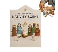Générique Activité Crèche en Papier - Décorations De Noël Faites Main,Ensemble Crèche Jésus Ange Animal | pour Bureau Étagère Armoire Espace De Travail À Domicile Débutants Amateurs D'Artisanat