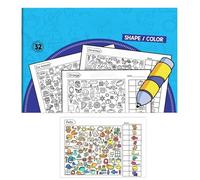Générique Activité Trouve et Colle Autocollants - Jeu de Coloriage Puzzle Interactif pour l'Éveil Éducatif | Cahiers D'Autocollants pour | pour L'École La Maternelle La Classe Les Voyages La