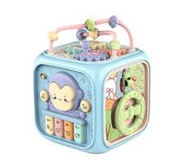 Générique Activity Cube, Multi-Purpose Hexahedral Hand Drum Learning Toy with Music, ABS Material Engaging Activity Center for 18 Months, Ideal for Sensory Development, 13.5x13.5x18cm