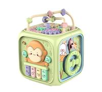 Générique Activity Cube, Multi-Purpose Hexahedral Hand Drum Learning Toy with Music, ABS Material Engaging Activity Center for 18 Months, Ideal for Sensory Development, 13.5x13.5x18cm