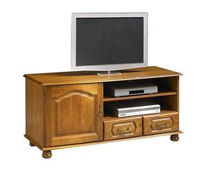 Générique Actual Diffusion Meuble TV 60 Pouces Chêne 1 Porte 2 Tiroirs 46,5 x 133,6 x 60,3 cm