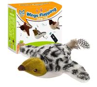 Générique Actual Flapping Bird Cat Toy with Chirping Sounds & Elastic String - USB Rechargeable Flying Bird Toy for Indoor Cats, Remote-Control Wing Flapping Chase Toy for Solo Play & Exercise(#B)