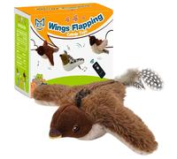 Générique Actual Flapping Bird Cat Toy with Chirping Sounds & Elastic String - USB Rechargeable Flying Bird Toy for Indoor Cats, Remote-Control Wing Flapping Chase Toy for Solo Play & Exercise(#A)