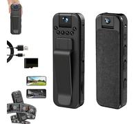 Générique Actualous Body Camera, HD 1080P Rechargeable Mini Body Camera with Night Vison&Rotating Lens, Clip on Cameras for Shirt, for Sport/Travel (WiFi,128G)
