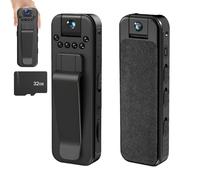 Générique Actualous Body Camera, HD 1080p Rechargeable Mini Body Camera with Night Vison&Rotating Lens, Mini Photographic Equipment with Audio and Video Recording (WiFi+32GB Card)