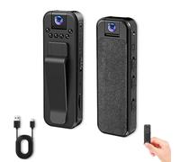 Générique Actualous Body Camera, HD 1080p Rechargeable Mini Body Camera with Night Vison&Rotating Lens, Clip on Cameras for Shirt, for Indoor, Outdoor, Traveling, Sport (32G)