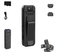 Générique Actualous Body Camera, Wearable Audio Video Recorder with Night Vison&180° Rotating Lens, HD 1080p Rechargeable Mini Body Camera, Small POV Cam for Indoor, Outdoor, Traveling, Sport (64G)