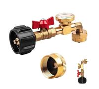Générique Adaptador Recarga Propano 1lb - Codo 90 Grados Con Válvula Y Medidor Luminiscente | Conector Cilindro Propano QCC1, Ideal Camping, Barbacoas, Exterior