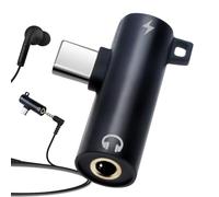 Générique Adaptateur Audio et de Charge de Type C à 3,5 mm, convertisseur de Conception incurvée en d'aluminium pour appareils de Type C - Musique, Chargement, Voix, Commande Filaire