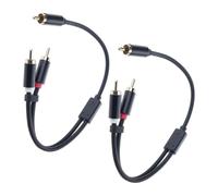 Générique Adaptateur auditif 30 cm avec Or, Revol ution 2 Pack | Cordon séparateur auditif court avec embouts métalliques et construction en nylon pour appareils multimédia