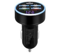 Générique Adaptateur Chargeur de Voiture USB-C 5 Ports Affichage Numérique Charge Rapide Protection Intelligente Compatible Accessoire Intérieur de Voiture Noir