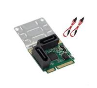 Générique Adaptateur Compact Mini SATA3.0 avec 2/4 Ports 6 Gbit/s | For améliorer les capacités de stockage du système, taux de transmission de 6 Gbit/s(2port for SATA cable)