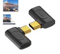 Générique Adaptateur d'angle de Type C, Adaptateur de Type C C 8K,Adaptateur USB 8K Haute définition 240 W - de Charge Rapide pour tablettes, téléphones Portables, pour Le Camping, la Maison, l'