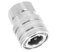 Générique Adaptateur de Buse D'arrosage Haute Pression 1/4 Filetage Intérieur en Acier Inoxydable Argenté, Connecteur Femelle à Raccord Rapide Étanche pour Nettoyeur Haute Pression Voiture