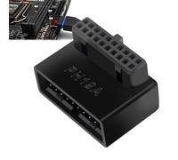 Générique Adaptateur de câble de carte mère - Convertisseur d'en-tête USB 3.0 USB 2.0 à 90 degrés, adaptateur interne 19 broches mâle 9 broches femelle | Connecteur de carte mère à angle droit peu