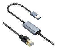 Générique Adaptateur de câble réseau Ethernet USB RJ45 Gigabit, pour des supérieures, câble Ethernet Gigabit extérieur tressé en Nylon résistant
