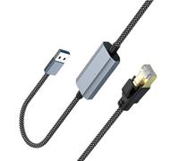Générique Adaptateur de câble réseau Ethernet USB RJ45 Gigabit, pour des supérieures, câble Ethernet Gigabit extérieur tressé en Nylon résistant