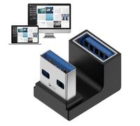 Générique Adaptateur de connecteur USB à 90 degrés, Adaptateur USB à Angle Droit - Adaptateur 3.0 A mâle Femelle, à 90 degrés, connecteur d'extension pour Ordinateurs Portables, téléph