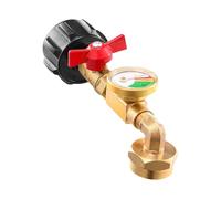 Générique Adaptateur de coude de Recharge de Propane avec jauge de réservoir, soupape de jauge de réservoir en Laiton Solide pour 1 LB. Tanks, pour Le Barbe à gaz BBQ Cylindre RV Campeur