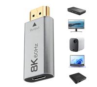 Générique Adaptateur De Moniteur Femelle Mâle - Convertisseur D'affichage 8K | Adaptateur PC À Faible Latence 60 Hz - Adaptat EUR De Signal Vidéo Haute Vitesse avec Téléphone, Moniteur D'ordinateur