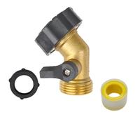 Générique Adaptateur de Robinet de raccord de Tuyau d'arrosage en Laiton Robuste de 3/4 po avec 4 vannes, séparateur de Robinet d'arrosage et séparateur de Robinet extérieur(Brown)