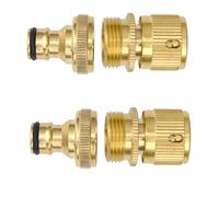 Générique Adaptateur de Robinet de raccord de Tuyau d'arrosage en Laiton Robuste de 3/4 po avec 4 vannes, séparateur de Robinet d'arrosage et séparateur de Robinet extérieur(Grey)