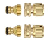 Générique Adaptateur de Robinet de raccord de Tuyau d'arrosage en Laiton Robuste de 3/4 po avec 4 vannes, séparateur de Robinet d'arrosage et séparateur de Robinet extérieur(Orange)