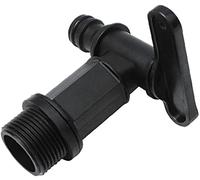 Générique Adaptateur de Robinet d'Eau Bout à Bout - Collecteur d'Eau de Pluie, Connecteur de Baril, Robinet de Tuyau d'Arrosage - Noir