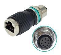 Générique Adaptateur Duty 12 mm 8 Broches de Type A RJ45 Protections IP68 Étanche Résistant à la pour Les Applications Adaptateur de connecteurs Ethernet industriels 10 / s