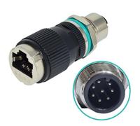 Générique Adaptateur Duty 12 mm 8 Broches de Type A RJ45 Protections IP68 Étanche Résistant à la pour Les Applications Adaptateur de connecteurs Ethernet industriels 10 / s