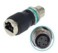 Générique Adaptateur Duty 12 mm 8 Broches de Type A RJ45 Protections IP68 Étanche Résistant à la pour Les Applications Adaptateur de connecteurs Ethernet industriels 10 / s