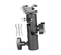 Générique Adaptateur Réglable pour Pied d'Éclairage Noir Support pour Flash Photo Fixation 1/4 et 3/8 Accessoire Polyvalent pour Montage Horizontal et Vertical en Photographie