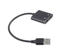 Générique Adaptateur Son pour Carte Son Externe USB de 12 cm de Long, câble convertisseur avec Port 3, 5 mm pour Casque et Microphone Adaptateur USB Carte