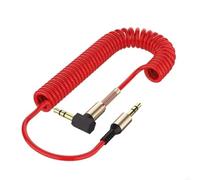 Générique Adaptateur sonore d'expansion à ressort coudé de 3,5 mm, câble de prise mâle de 3,5 mm à 3,5 mm(Red)
