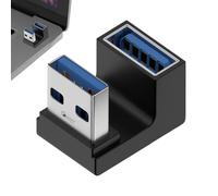 Générique Adaptateur USB 3.0 à Angle Droit - Connecteur mâle Femelle, Extension USB de de données Rapide 10 Gbit/s, Conception Peu encombrante, Adaptateur fiable et Durable | Ordinateur Portable