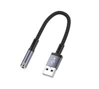 Générique Adaptateur USB Portable 3, 5 mm pour écouteurs, Adapter Cable | Carte son 5.1 canaux pour écouteurs, casques, musique de jeu et films, large compatibilité, coque en alliage