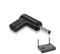 Générique Adaptateur USB Type C DC,Adaptateur de Charge d'alimentation de connecteur 9V - d'extension mâle Femelle de Type C coudé à 90 degrés, Noir