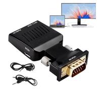 Générique Adaptateur VGA HD - Câble VGA HD | avec Câble 3,5 mm pour Audio Haute Vitesse Supporté Connecteur Plug-and-Play 1080P pour Présentations de Bureau