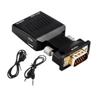 Générique Adaptateur VGA HD pour Moniteur, Câble Audio, Connecteur Rapide Compact 1080P Prêt à l'emploi avec Câble Audio 3.5 mm pour Projecteur Présentations Home Cinéma