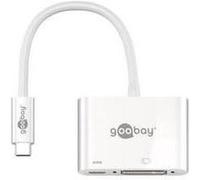 Adaptateur Goobay USB Type C vers DVI-I femelle et USB type C 20cm (Blanc)