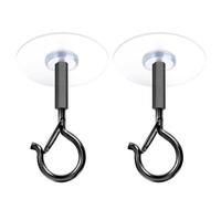 Générique Adhesive Ceiling Hooks, 2pcs Self-Adhesive Safety Ceiling Hanger, PVC, Metal Material, Windproof Wall Hooks for LED Light Strips, Banners, Small Lights, Wind Chimes, 2.9x6x6.5cm