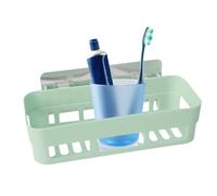 Générique Adhesive Shower - Drill Free Installation, Rust Proof Metal Wall Mounted Shelf, Fast Draining Design Bathroom Storage Rack, Large Capacity Shampoo Holder Bin | For Tile Glass Surfaces