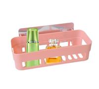 Générique Adhesive Shower - Drill Free Installation, Rust Proof Metal Wall Mounted Shelf, Fast Draining Design Bathroom Storage Rack, Large Capacity Shampoo Holder Bin | For Tile Glass Surfaces